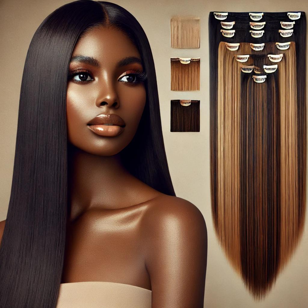 P4/27 Ombré Highlights Straight Clip-ins